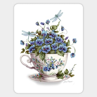 Floral Teacup Collection E Magnet